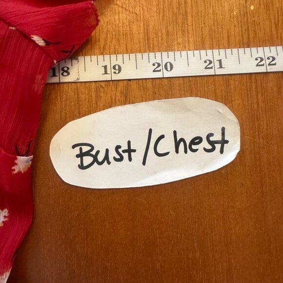 Abercrombie & Fitch Red Floral Sheer Short-Sleeve babydoll Dress S - Picture 3 of 8